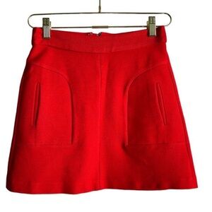 Anthropologie Mauve Mini Skirt Women's 00P Red Pockets Lightweight